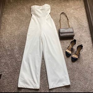 Lulus strapless white jumpsuit